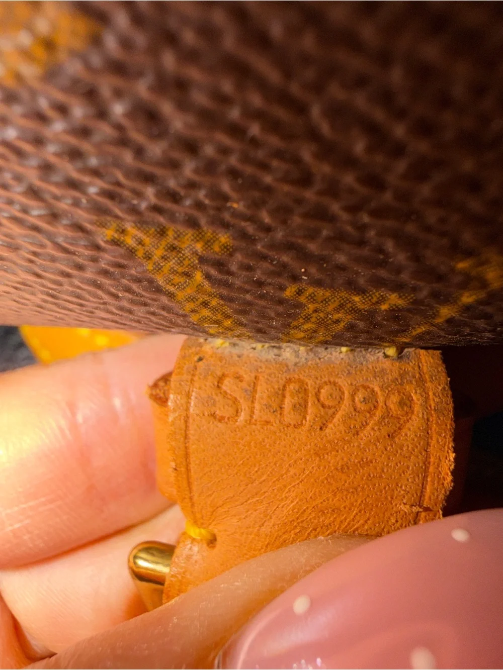 Louis Vuitton Monogram Canvas Shoulder Bag with Tan Trim